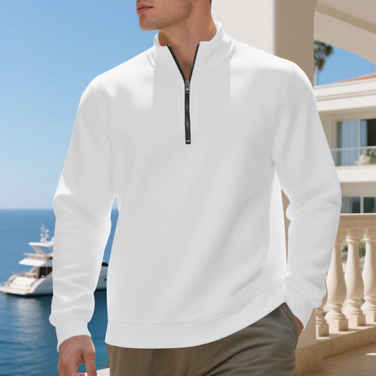 Herren sportlicher Pullover mit halbem Reißverschluss und atmungsaktiver Struktur EB