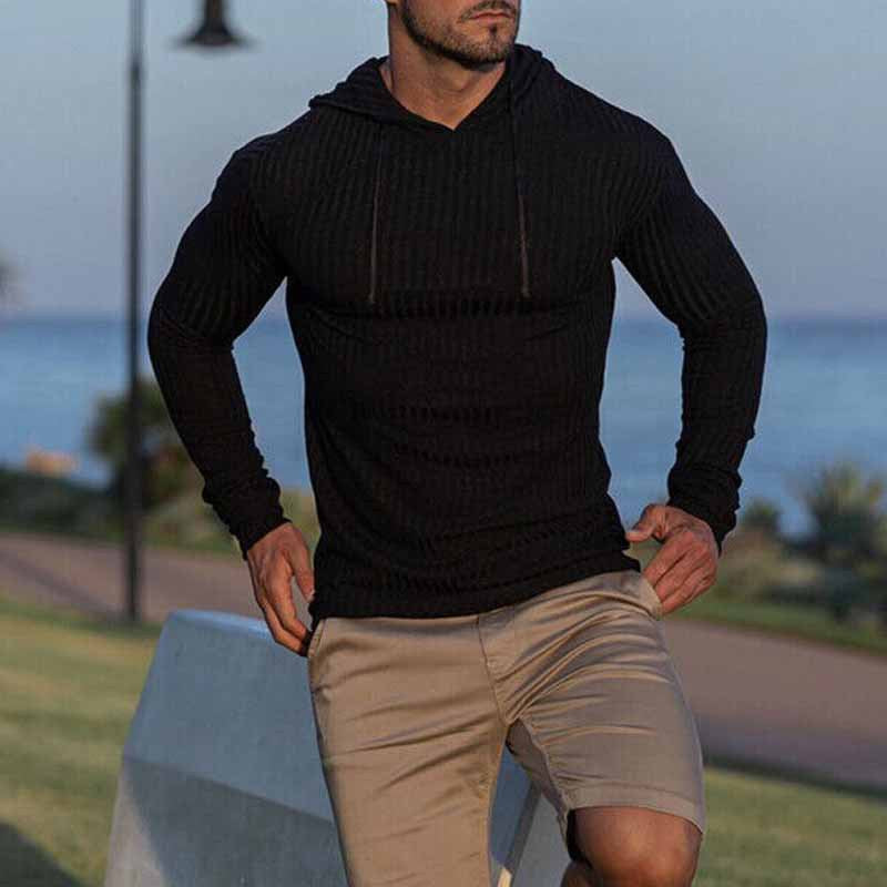 Herren Hoodie mit Rippstruktur und weitem Schnitt EB
