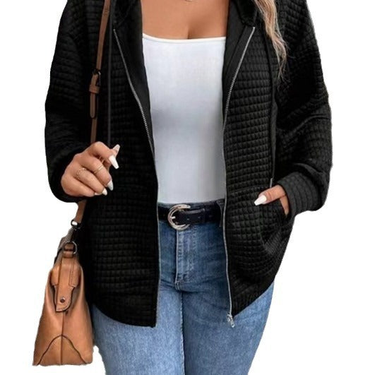 Damen Gefütterte Zip-Jacke mit Kängurutasche EB