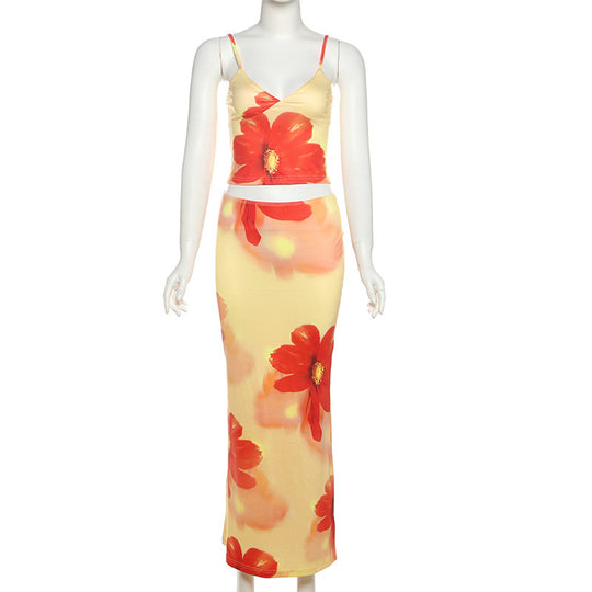Damen Elegantes Sommerkleid mit floralem Design und schmalem Schnitt EB
