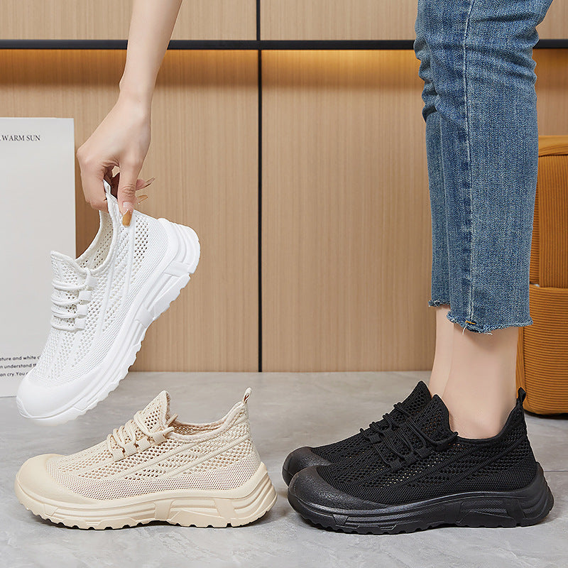 Damen Atmungsaktive Sneaker mit elastischem Schnürsystem und rutschfester Sohle EB