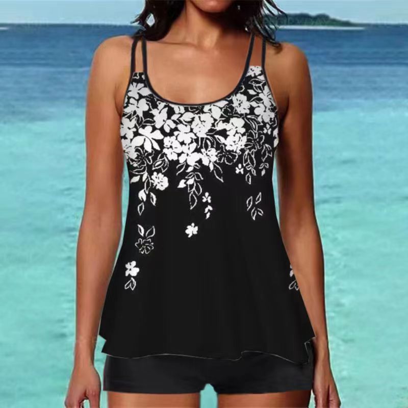 Damen Tankini-Oberteil mit floralem Design und Rückenriegel EB