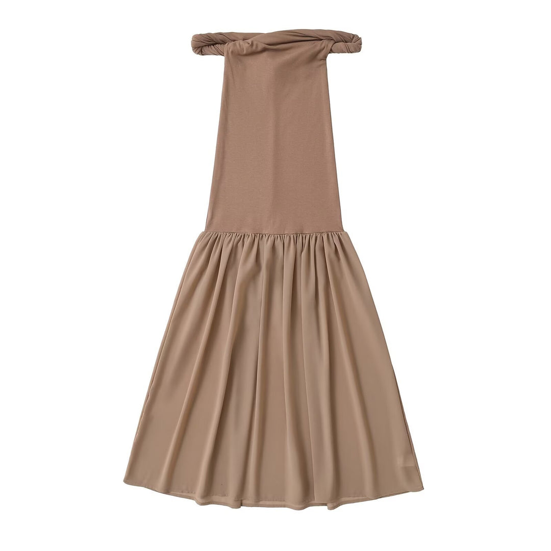 Damen Maxi-Kleid mit elegantem Schößchen EB