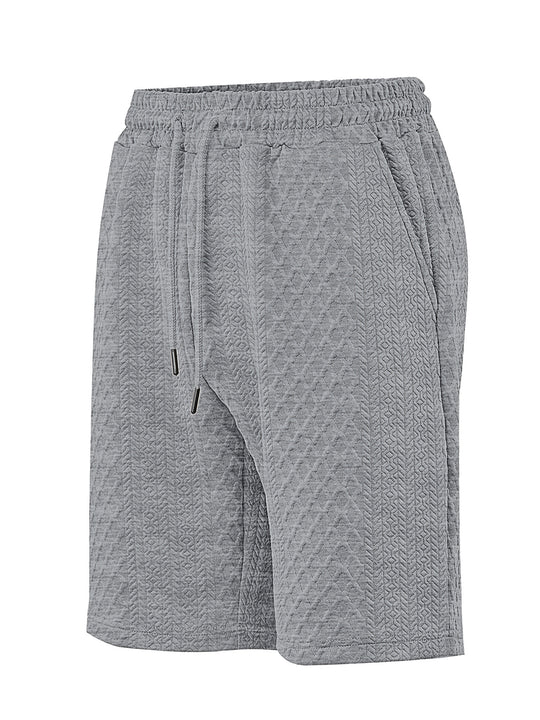Herren nan strukturierte Lounge-Shorts mit Elastikbund Tunnelzug und seitlichen Eingrifftaschen EB