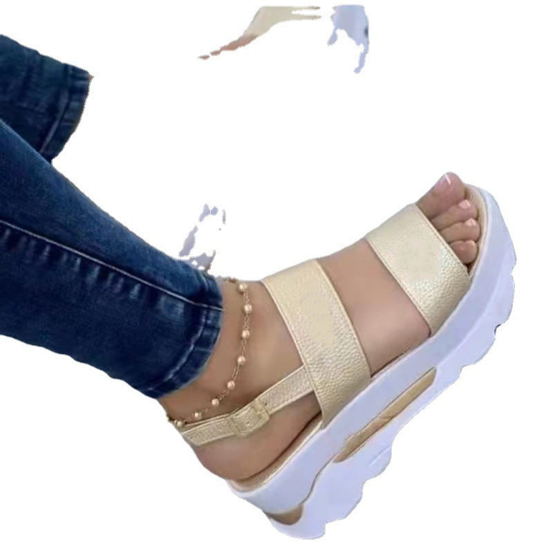 Damen Keil-Sandalen mit verstellbarem Riemendesign und rutschfester Sohle EB