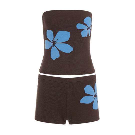 Damen Bandeau-Bikini-Set mit floralen Akzenten und hoher Bequemlichkeit EB