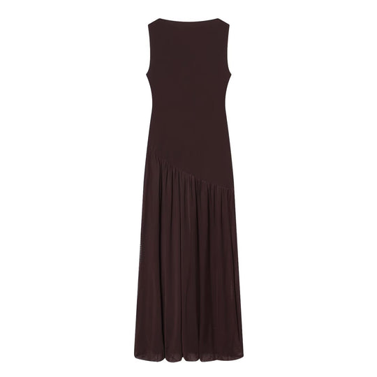 Damen Maxikleid mit elegantem Drapé und asymmetrischem Saum EB
