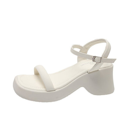 Damen modische Plateau-Sandalen mit verstellbarem Riemen und rutschfester Sohle EB