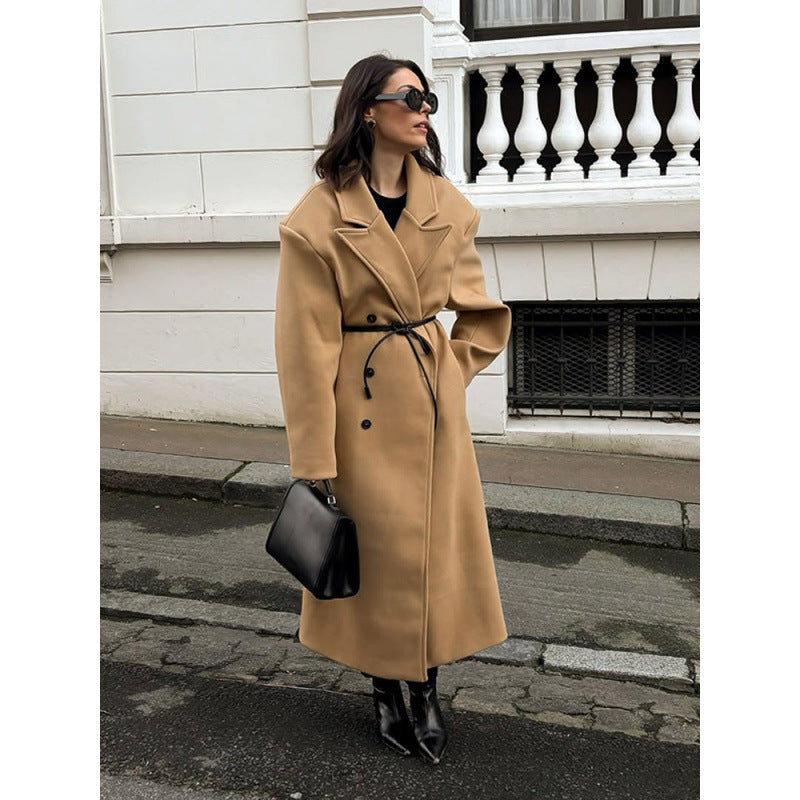 Damen eleganter Wollmantel im modernen Retro-Design EB