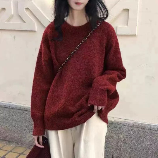 Damen Lässiger Kuschel-Feinstrickpullover mit Stehkragen und verlängerten Bündchen EB