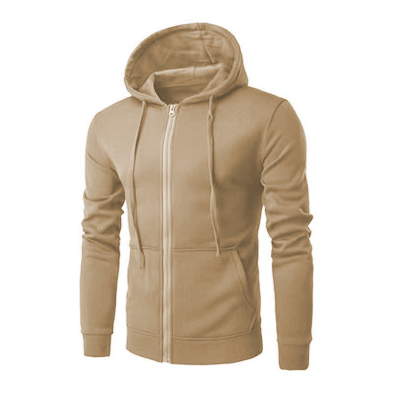 Herren nan schmal geschnittene Zip-Hoodie Jacke mit weichem Fleece-Innenfutter und Kängurutaschen EB