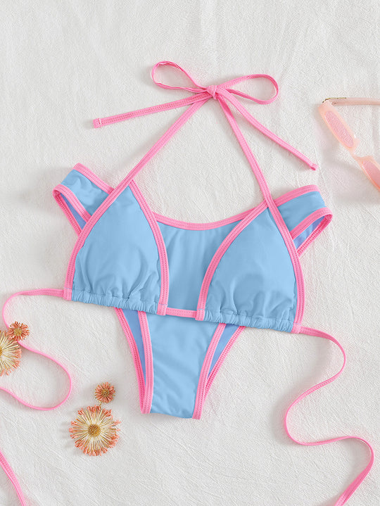 Damen Triangel-Bikini mit aufregendem Streifen-Design EB