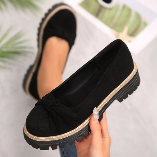 Damen Komfortable Slipper mit dekorativem Schleifenakzent EB