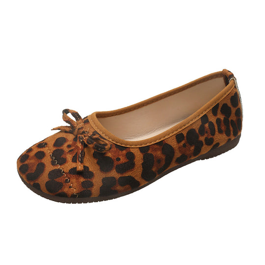 Damen Ballerina-Schuhe mit zierlichem Schleifenakzent und eleganter Oberfläche EB