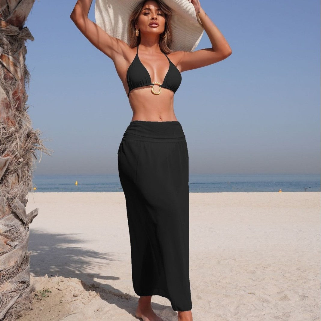 Damen Eleganter Wickelrock mit hohem Bund EB