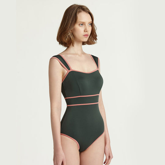 Damen Einteiliger Badeanzug mit innovativem Trägerdesign EB