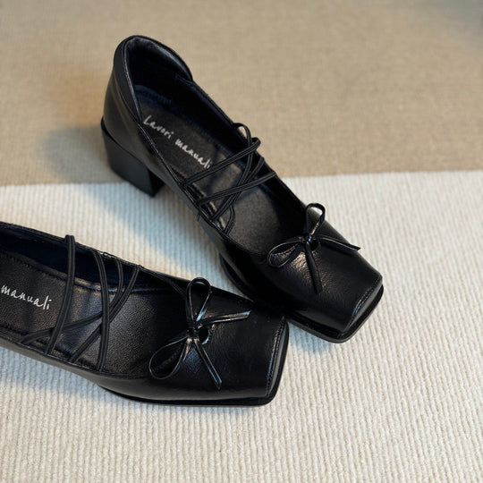 Damen Ballerinas mit dekorativen Schleifen und hochwertiger Metallic-Oberfläche EB