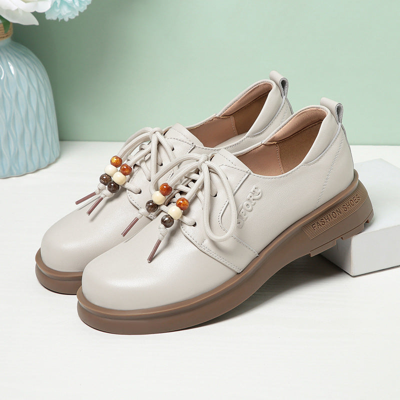Damen modische Schnürschuhe mit eleganten Perlendetails EB