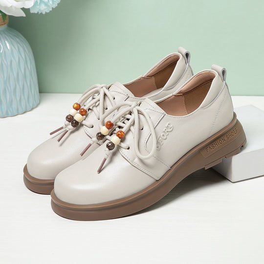 Damen modische Schnürschuhe mit eleganten Perlendetails EB