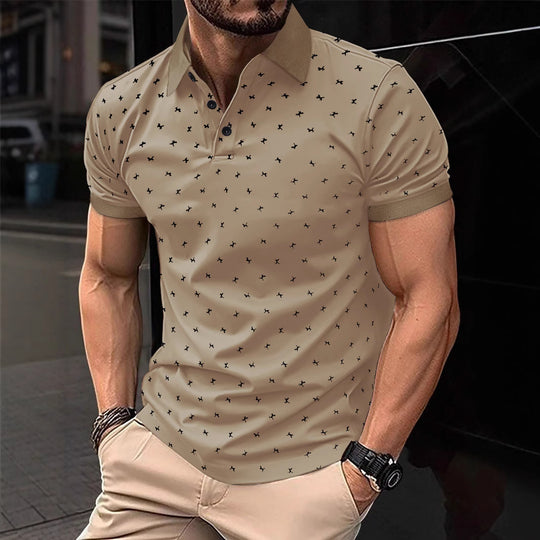 Herren Polohemd mit modernem floralem Design und hochwertiger Baumwollqualität EB