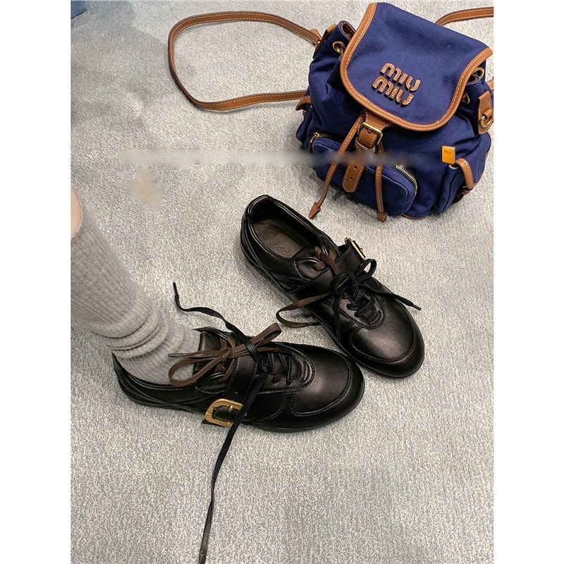 Damen elegante Schnürschuhe mit modischer Schnalle EB