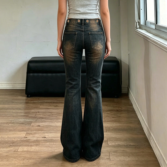 Damen Jeans mit weitem Schnitt und eleganten Gürtelschlaufen EB