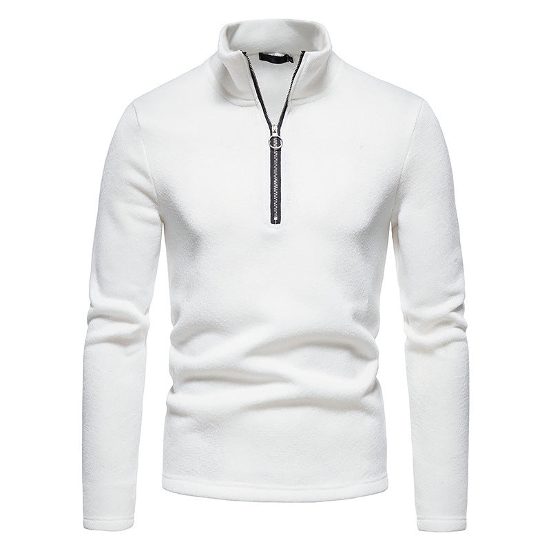 Herren Fleecepullover mit Stehkragen und innovativem Reißverschluss EB