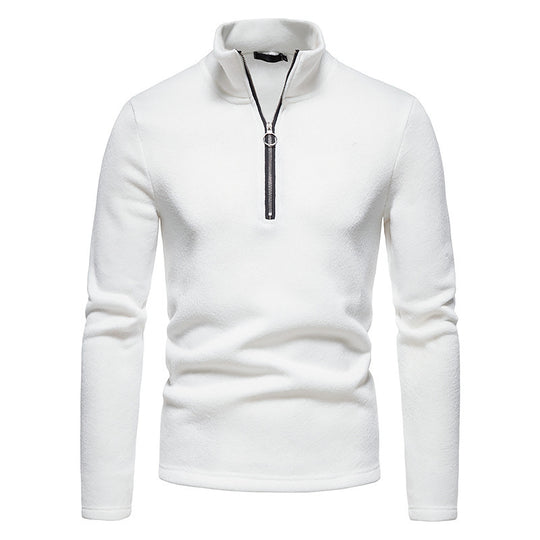 Herren Fleecepullover mit Stehkragen und innovativem Reißverschluss EB
