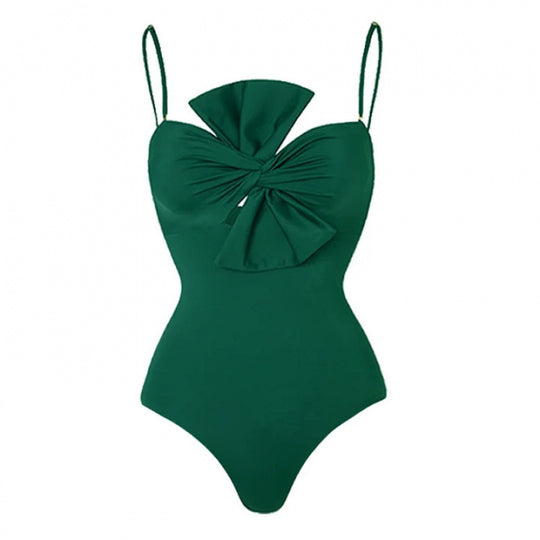 Damen Einteiler Badeanzug mit verstellbaren Trägern und eleganter Raffung EB