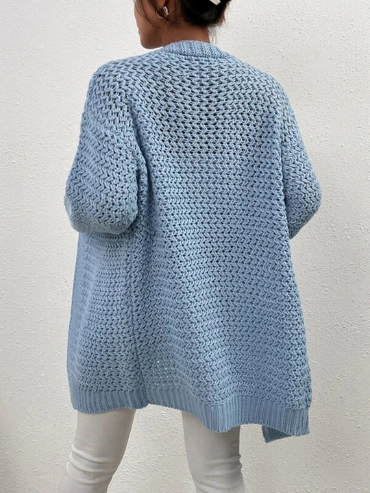 Damen Strickjacke mit offenem Schnitt und luxuriösem Texturmuster EB