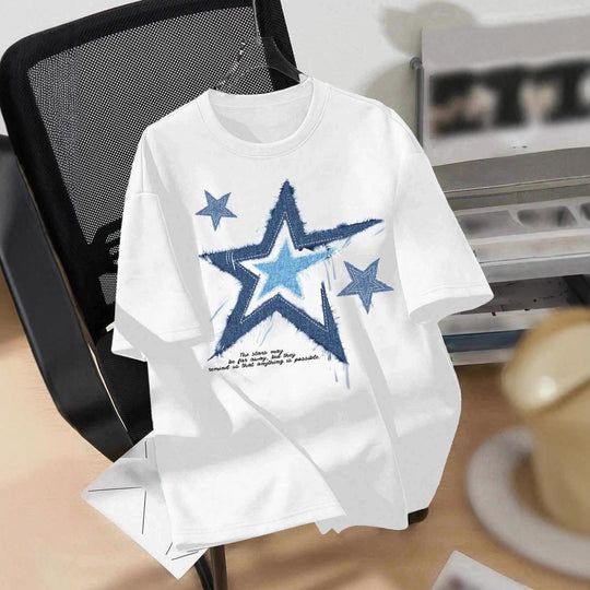Damen T-Shirt mit trendigem Sternmotiv und lässiger Passform EB