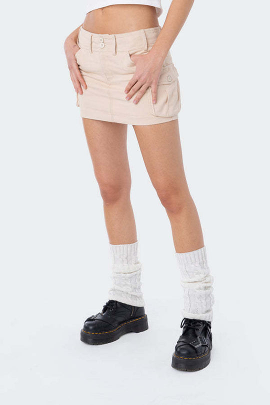 Damen Minirock mit funktionalen Seitentaschen und verstellbarem Bund EB