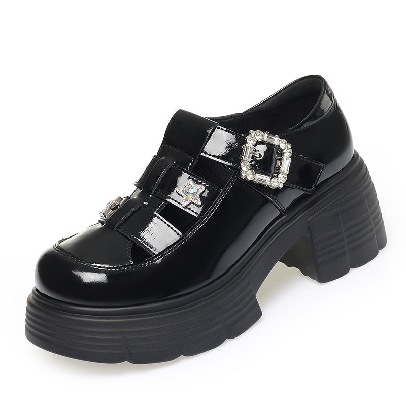 Damen Modische Plateau-Schuhe mit dekorativem Schnallen-Detail EB