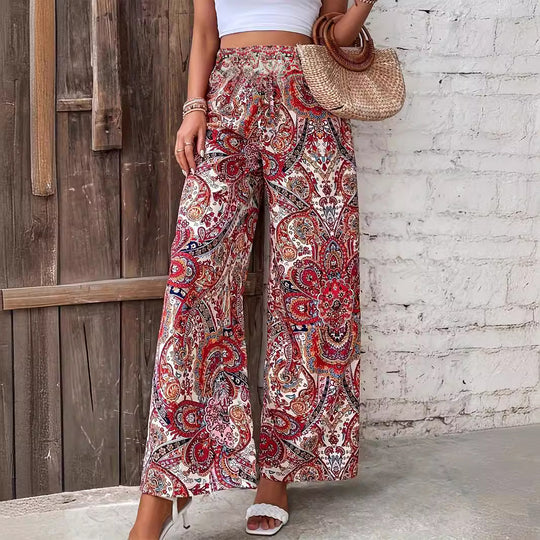 Damen Weite Trendhose im Paisleymuster EB