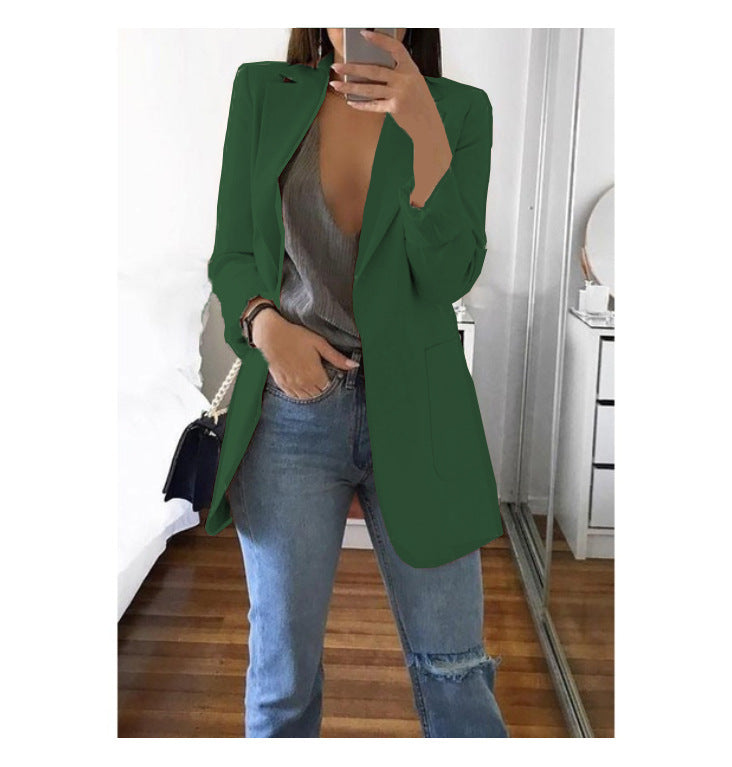 Damen eleganter Blazer mit tailliertem Schnitt und praktischen Taschen EB