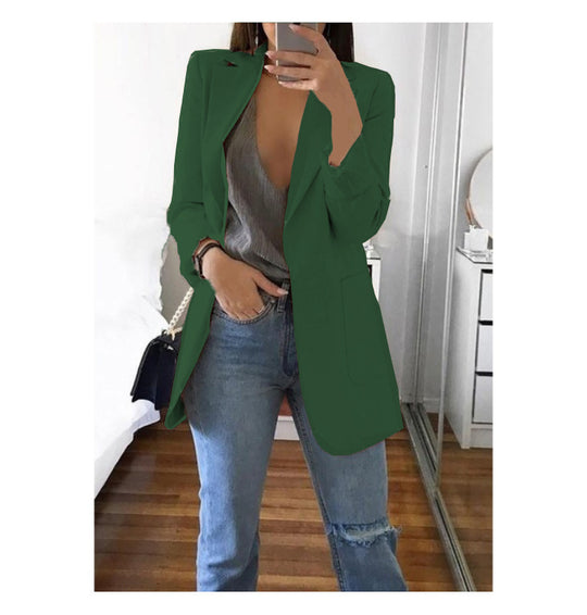 Damen eleganter Blazer mit tailliertem Schnitt und praktischen Taschen EB