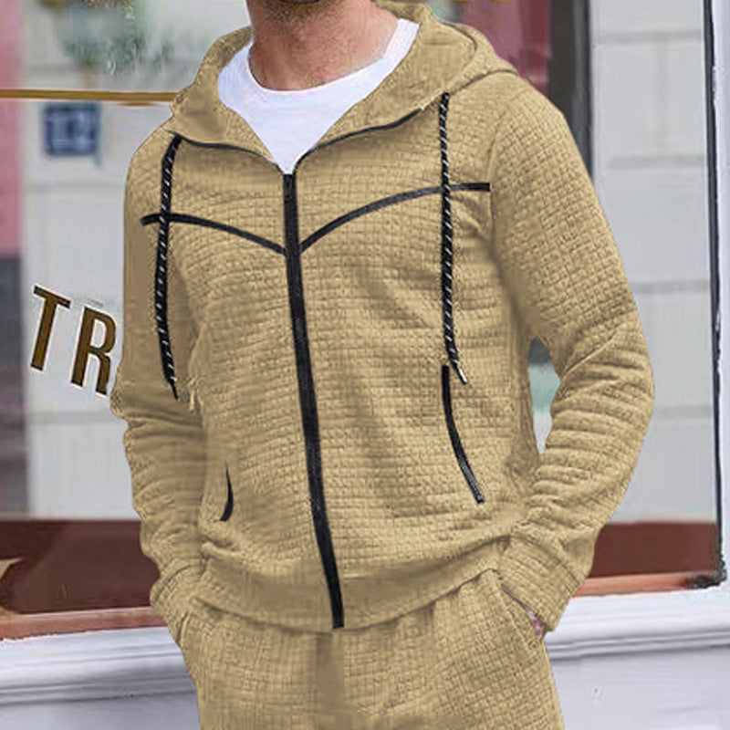 Herren stylische Jacke mit strukturiertem Design und praktischem Reißverschluss EB