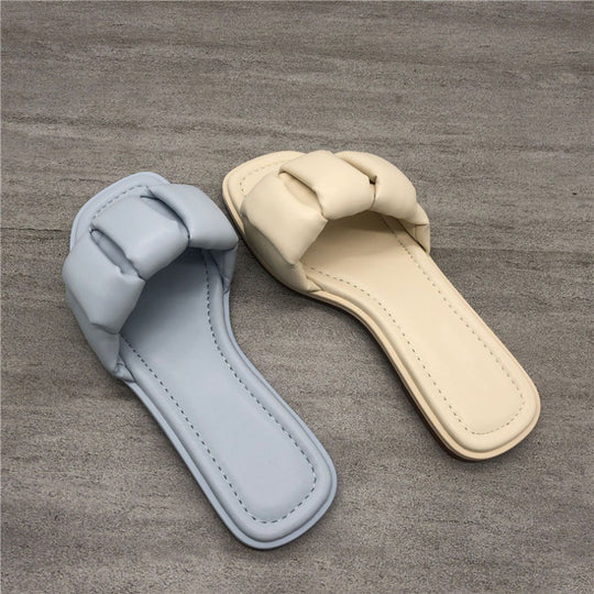 Damen Bequeme Slides mit dekorativem Knotenverschluss EB