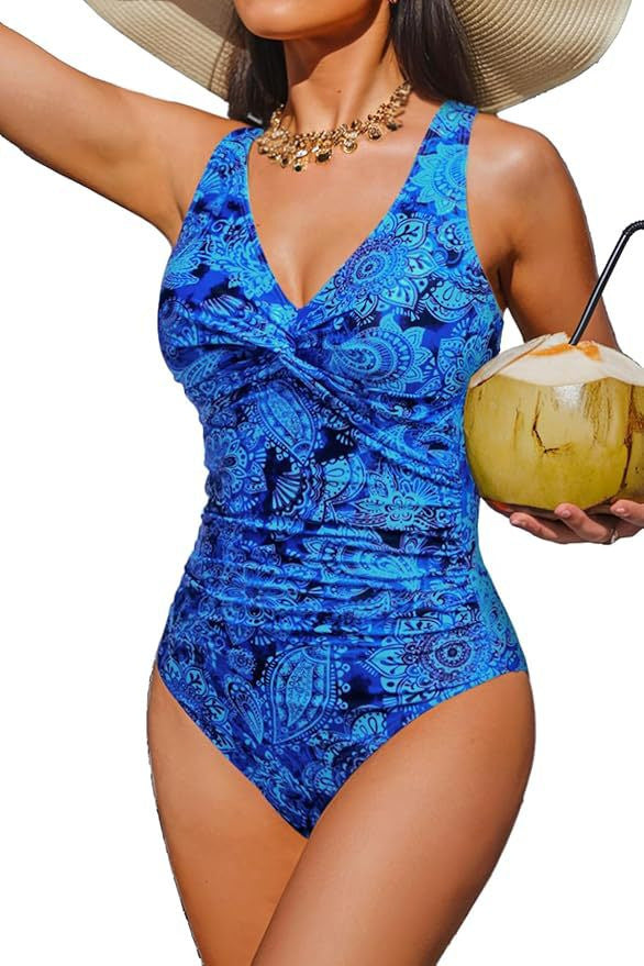 Damen Eleganter Einteiler Badeanzug mit modischem Twist EB