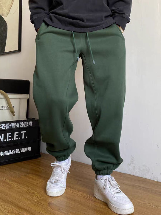 Herren nan tapered Jogginghose mit markanter Schrittnaht Kordelzug und elastischen Knöchelbündchen EB
