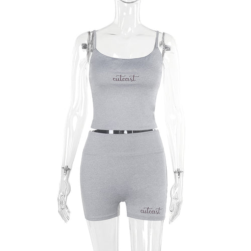 Damen sportliches Crop-Top und Shorts-Set EB