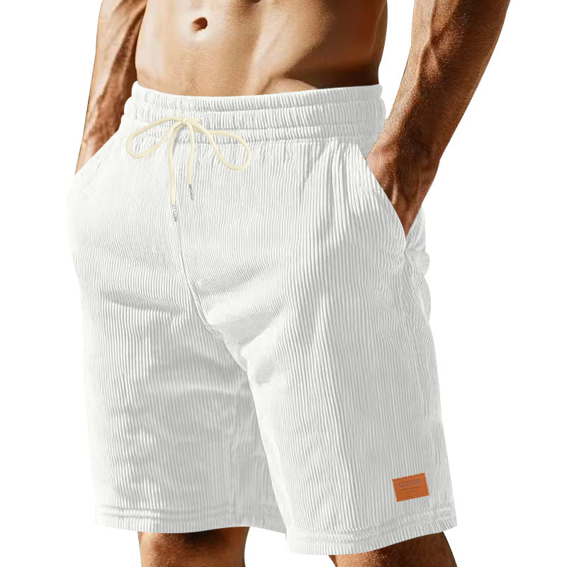 Herren nan lässige Bermudashorts aus feinstrukturiertem Baumwollmix mit elastischem Bund und Kordelzug EB