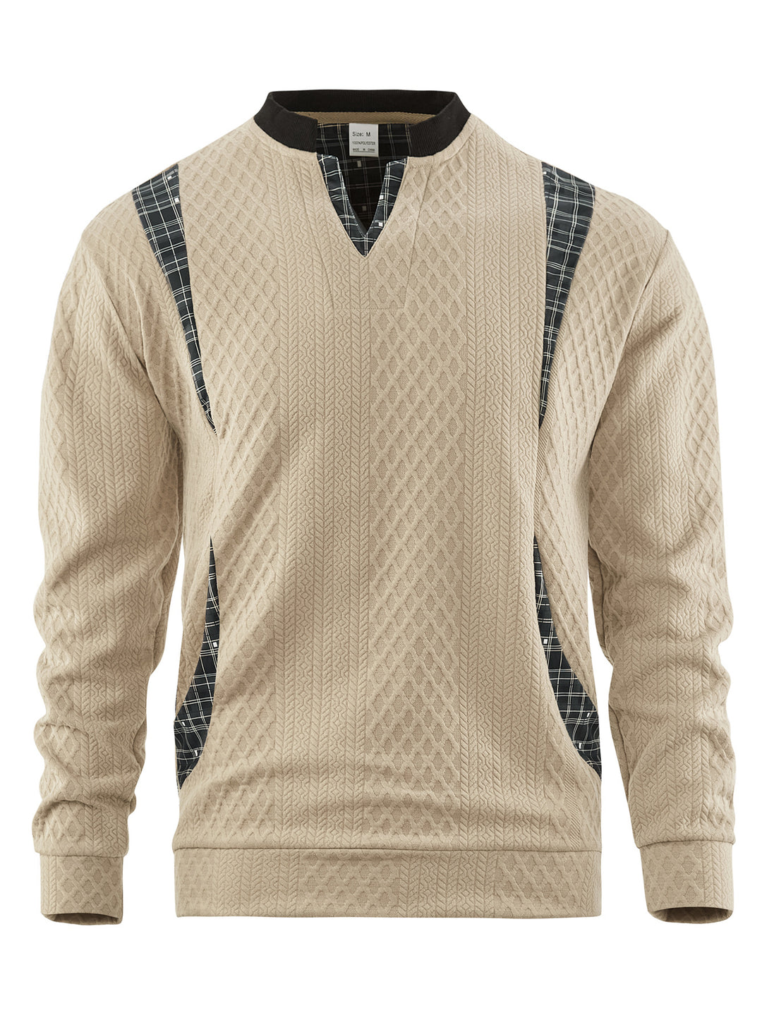 Herren Strickpullover mit modischen Karoelementen EB