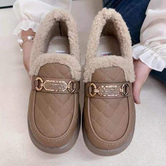 Damen Komfortable Warmfutter Slipper mit luxuriösem Design EB