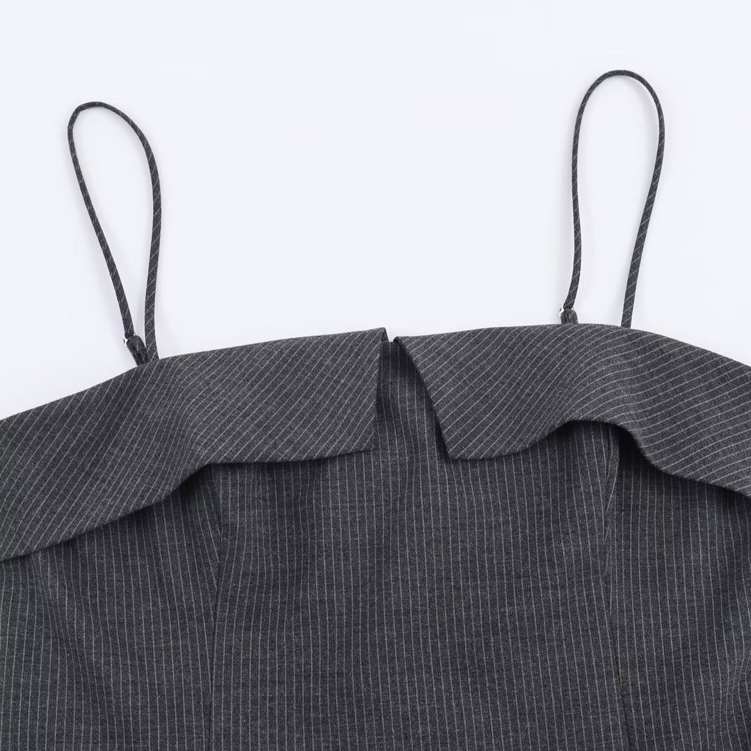 Damen Minikleid mit Rüschen und verstellbaren Trägern EB