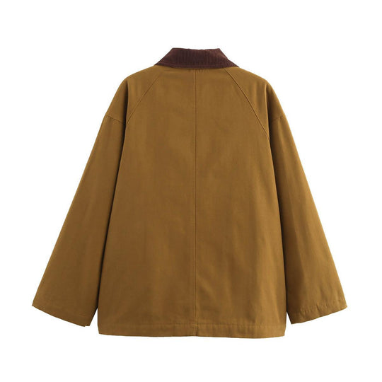 Damen Übergangsjacke mit praktischem Knopfverschluss und großen Taschen EB