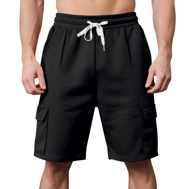 Herren nan elastische Cargo-Bermuda mit Kordelzug und Mehrfachtaschen EB