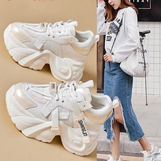 Damen Chunky Sneakers mit futuristischer Silhouette und atmungsaktivem Obermaterial EB
