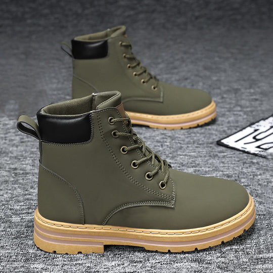 Herren robuste Lederstiefeletten mit rutschfester Sohle und weicher Innensohle EB