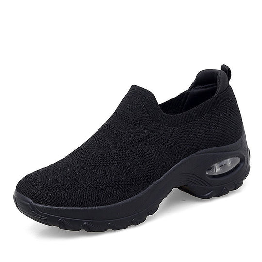 Damen bequeme Slip-On Sneakers mit elastischem Mesh-Obermaterial und luftgepolsterter Sohle EB